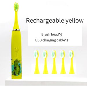 Creatieve Wassen Kinderen Elektrische Tandenborstel Draagbare Ultrasone Oplaadbare Soft Haar Cartoon Tandenborstel