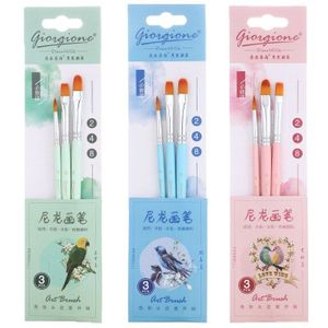 10 pcs Parelmoer Blauw hout Pole Aquarel penseel Suite Nylon Borstels Olie Borstels Student Art supplies