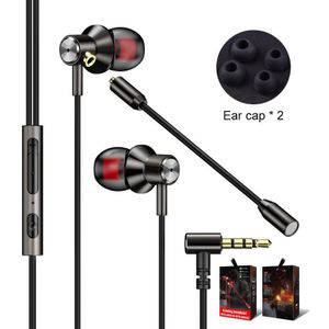 Game Video Game Host Oortelefoon Dual Tarwe Metalen In Ear Remote Hoofdtelefoon Bedrade Headset Met Microfoon Gaming Computer Oortelefoon