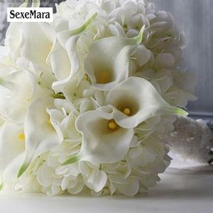 Pure romantische liefde calla hortensia witte bruid bedrijf bloemen getrouwd Bruiloft Boeket
