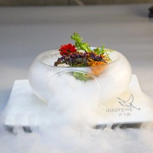 Milieu Gezondheid Creatieve Droog Ijs Glas Koken Servies Luxe Hotel Gerechten Salade Kommen Hollowware Moleculaire Handgemaakte