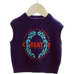 3-24M Baby Boy Vest En Najaar Trui Katoen Blauw Mode Kinderkleding Peuter Jongen Kleren Herfst kinderen Warm Vest