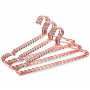 10Pcs Rose Koper Goud Metalen Kleding Shirts Hanger Met Groef, Heavy Duty Sterke Jassen Hanger, pak Hanger Rose Goud