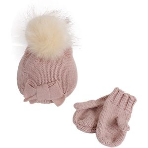 Baby Warm-Up Cap En Handschoen Lint-Gebreide Haak Wol Bal Cap Pak Voor Herfst Winter 6-36 Maanden