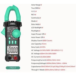 Dc Stroomtang Multimeter Stroomtang Non-Contact 6000 Count Multimeter True Rms Ncv Multimeter Klem Dc Ac huidige Tester