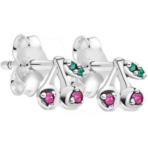 Originele Me Collection My Cherry Stud Oorbellen Met Crystal Voor Vrouwen 925 Sterling Silver Earring Diy Europa Sieraden