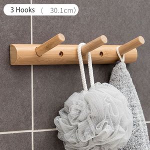 Massief Houten Muur Haken Kapstok Haak Kleding Haak Hanger Zelfklevende Haak Hoekplank Bamboe Drijvende Plank Huishoudelijke Decor