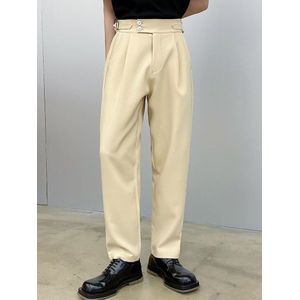 Iefb Striaght Buis Taille Lus Pak Broek Losse Mannen Voorjaar Koreaanse Stijl Trend Effen Kleur Eenvoudige Mode 9A1984