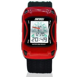 Kids Horloges Siliconen Jelly Waterdichte Zwemmen Sport Horloges Voor Kinderen Auto Stijl Digitale Led Cartoon Horloge Voor Jongen