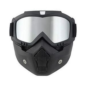 Motorcycle Goggles Masker Stijl Beschermen Padding Helm Zonnebril Road Riding UV Motorbike Bril Afneembare (Rook Lens)