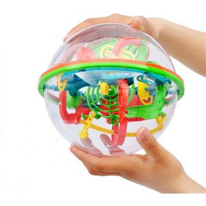 100 Stap Magic Intellect Ball 3D Puzzel Bal Labyrint Bol Globe Speelgoed Uitdagende Hindernissen Spel Brain Tester Balance Training