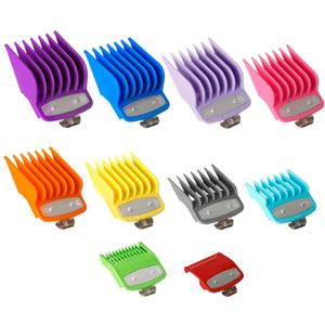 10Pcs Clipper Guards Voor Wahl Clipper, gekleurde Tondeuse Snijden Gidsen Met Metalen Clip Van 1/16 Inch Tot 1 Inch