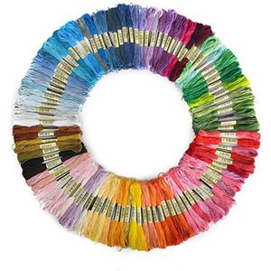 50 kleuren 100 Kleuren Kruissteek Draad Polyester Katoen Borduurgaren Regenboog Kleur Hand Borduren Gevlochten Draad