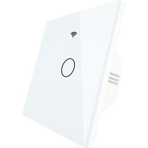 Enkele Brand Wifi Slimme Schakelaar Geen Neutrale Draad Nodig Draadloze Smart Leven Tuya Afstandsbediening Werk Met Alexa RF433 wit