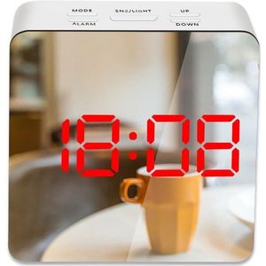 Led Spiegel Wekker Met Dimmer Snooze Temperatuur Functie Voor Slaapkamer Kantoor Reizen Digitale Woondecoratie Klok
