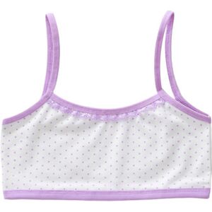 Puberteit Meisjes Katoenen Ondergoed Polka Dot Print Training Beha Kant Splice Bralette