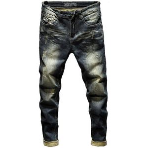 Jeans Heren Denim Broek Slim Fit Retro Stretch Skinny Lente En Herfst Broek Voor Man Streetwear Moto Biker Jeans