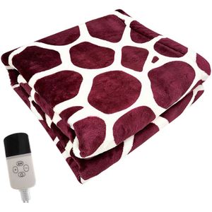 Elektrische Verwarmde Winter Deken Zitkussen Body Warming Knie Pad Herten Patroon Hoge En Lage Gear Gezellige Zachte Flanellen