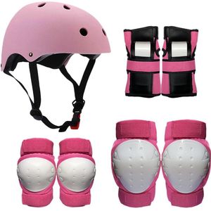Beschermende Gear Set 7 In 1 Knie Elleboog Pads Pols Guards Helm Multi Sport Veiligheid Bescherming Pads Kid Tieners Schaatsen fietsen