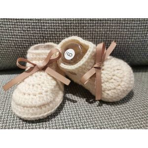 Hand Geweven Kant Strik Korte Laarzen Baby Schoenen Wandelschoenen