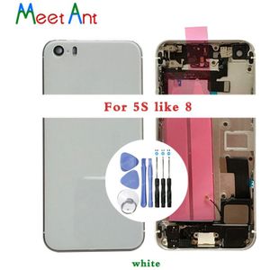 Voor Iphone 5 5S Se Zoals 8 Stijl Terug Midden Frame Chassis Volledige Behuizing Vergadering Battery Cover Deur achter Met Flex Kabel