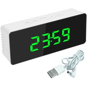 Led Spiegel Mini Digitale Wekker Tafel Elektronische Tijd Temperatuur Datum Display Klok Home Decoratie Digitale Klok