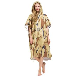 Camouflage Veranderende Gewaad Badhanddoek Outdoor Volwassen Hooded Strandlaken Poncho Badjas Handdoeken Vrouwen Man Badjas Print