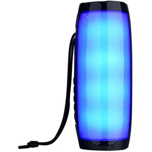 Draadloze Bluetooth Speaker Met Kleurrijke Led Licht Outdoor Draagbare Fm Radio Met Mic Handsfree Stereo Subwoofer