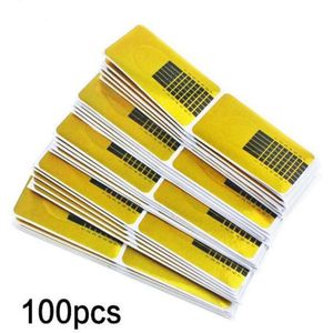 100Pcs Franse Nail Form Tips Acryl Uv Gel Extension Curl Vorm Builder Gel Sticker Nail Art Guide Mold Manicure stencil