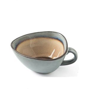 Retro Koffie Driehoekige Cup Ijs Crack Glazuur Afternoon Tea Keramische Servies Drinken Gebruiksvoorwerpen Cup Andsaucer Set Huishouden