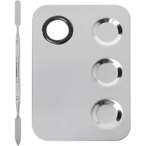 Roestvrij Staal Verf Palet Lade Mengstaaf Spatel Set Voor Nail Art Supply Schoolbenodigdheden Aquarel Olieverf Make-Up