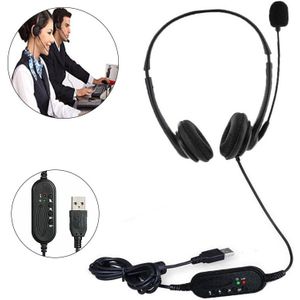Usb Communicatie Headset Wired Stereo Noise Cancelling Oortelefoon Met Microfoon Verstelbare Hoofdtelefoon Voor Pc Computer Laptop