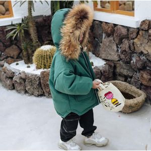 Meisjes Baby Down Jassen Winter Dikker Warme Jassen Voor Kinderen Kinderen Grote Real Bontkraag Capuchon Bovenkleding Ws1121