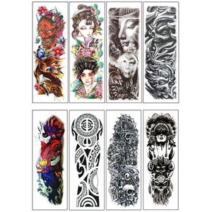 4Pcs Tijdelijke Tattoos Sticker Volledige Arm Peking Opera Patroon Patroon Tatoeages Applique Arm Volledige Arm Tatoeages Sticker(29/30/31/32)