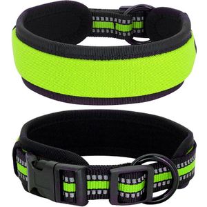 Halsband voor Pitbull Reflecterende Nylon Huisdier Kraag Voor Medium Grote Honden Pug Hond Supplies Pet Products Accessoires Paars Rood