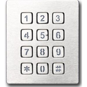 12 Toetsen 3X4 Industriële Verlichte Toetsenbord Beveiliging Veiligheid Voor Toegangscontrole Metalen Rvs Backlit Numeriek Toetsenbord