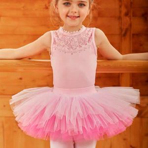 Professionele Kinderen Ballet Tutu Rose Roze Wit Paars Violet Elastische Taille Vier-Layer Mesh Tule Zwanenmeer Dans Bal rok