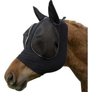 1Pc Anti-Fly Mesh Equine Masker Paard Masker Stretch Bug Eye Paard Fly Masker Met Bedekt Oren Paard fly Masker Lange Neus Met Oren