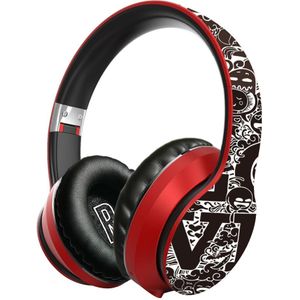 Ikole Draadloze Headset Bluetooth 5.0 Modieuze Graffiti Hoofdtelefoon Foldablel Bass Stereo Gaming Oortelefoon Ondersteuning Mic/Tf/Radio