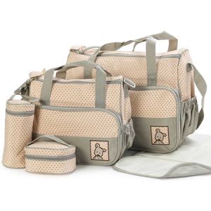 5 Stks/set Baby Care Luiertas Mummie Wandelwagen Handtas Set Moederschap Nursery Organisator Zwervers Nappy Aankleedkussen Fles Houder