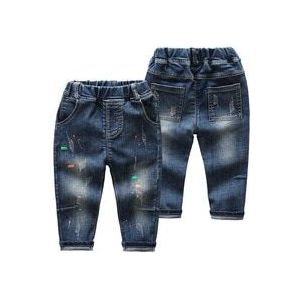 Diimuu Mode Kind Jongens Meisjes Jeans Denim Broek Casual Printing Verschansten Licht Gewassen Outdoor Lange Broek Fit 2-6 Jaar