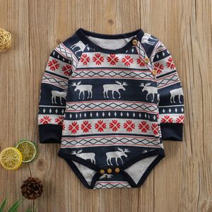 Baby Herfst Winter Kleding Pasgeboren Baby Baby Meisjes Jongens Kerst Bodysuit Jas Jumpsuit Lange Mouwen Playsuit Kleding