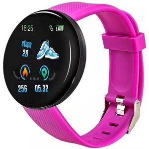 Mannen Vrouwen Slimme Horloge Klok D18 Bluetooth Sport Waterdicht Hartslag Bloeddrukmeter Fitness Tracker Voor Ios Android