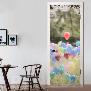 Muurschildering DIY Decals PVC Behang Romantische Ballonnen Deur Sticker Zelfklevende Print Voor Renew Art Picture Home Decor Meisjes Kamer