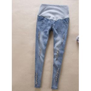 Moederschap Jeans Lente Herfst Denim Houden Buik Broek Rits Gekrast Gescheurd Zwangere Kleding Potlood Broek