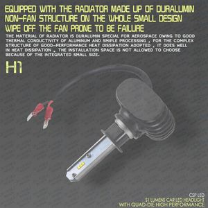 H1-LED-Headlight-Lighting Lamp, Hoge En Lage Beam 6000K-50W-8000LM