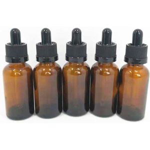 30 Ml Lege Duidelijke Amber Groen Blauw Fles Dropper Flacon Nasale Olie Dropper E Vloeistof Hervulbare Fles Pakket Met zwart Deksel