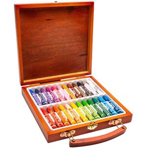 12/24 Kleuren Niet Giftig Oliepastels Olie Zacht Krijt Set Met Houten Doos Voor Kids Kinderen Graffiti Schilderen School art Supplies