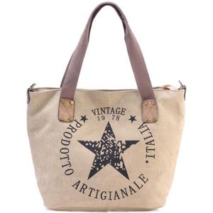 mode canvas vrouwen schoudertas Grote capaciteit casual Tote Pentagram afdrukken handtassen vintage style vrouwen tas