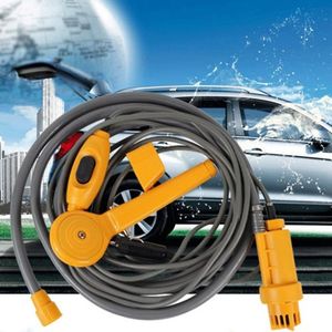 Draagbare Elektronische 12V Oranje Outdoor Mini Smart Auto Douche Voor Camping Wandelen Een Touch Bediening Ingebouwde Systeem